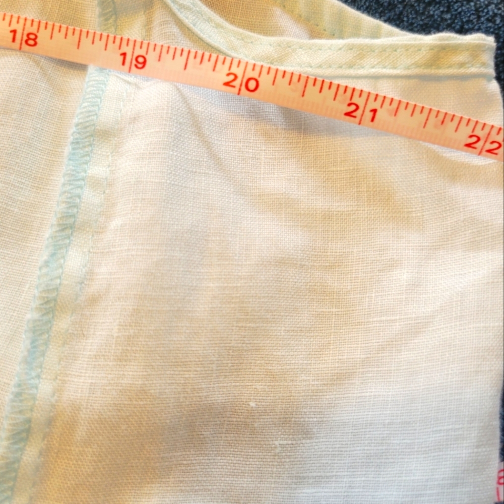 Women's Sleeveless LINEN Tunic Top - Light AQUA by PURE JILL size L - Picture 6 of 10